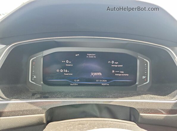 3VV4B7AX4KM102077 2019 VOLKSWAGEN TIGUAN Black Սարքավորումների վահանակի տեսք