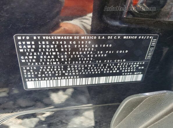 3VV5X7B22RM089834 2024 VOLKSWAGEN TAOS Черный Вид подкапотного пространства
