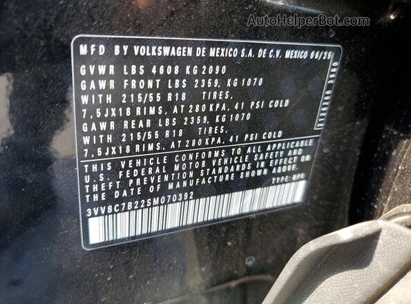 3VV8C7B22SM070392 2025 VOLKSWAGEN TAOS Black სალონის 360-გრადუსიანი ხედი