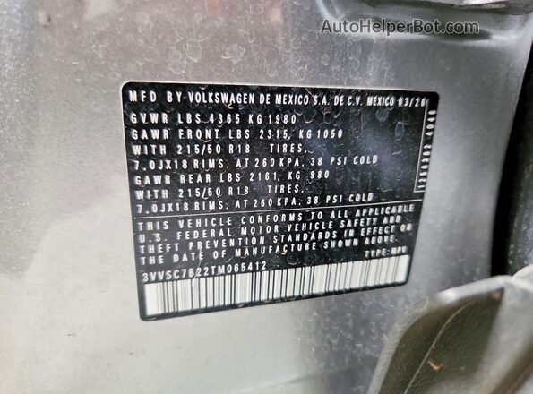 3VVSC7B22TM065412 2026 VOLKSWAGEN TAOS Silver VIN կոդի պիտակի տեսք