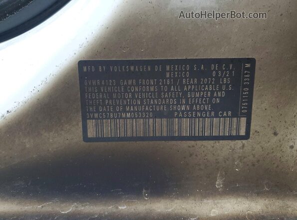 3VWC57BU7MM053320 2021 VOLKSWAGEN JETTA White Vista del compartimento del motor
