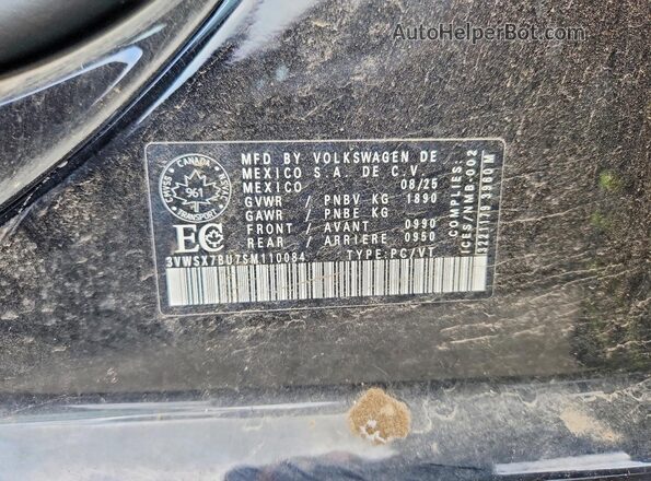 3VWSX7BU7SM110084 2025 VOLKSWAGEN JETTA Black Vista de la etiqueta del VIN
