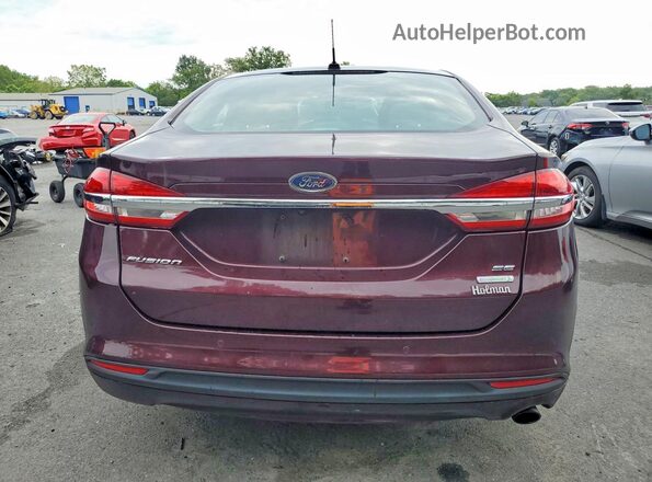 3FA6P0HD0HR332146 2017 FORD FUSION Maroon წინა სალონის ხედი