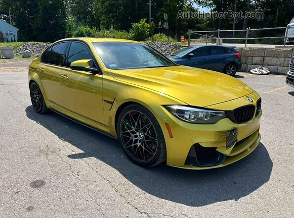 WBS8M9C5XJ5L71960 2018 BMW M3 Yellow Դիմացի տեսք