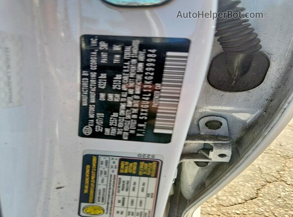 5XXGU4L13KG299984 2019 KIA OPTIMA White Вид наклейки з VIN-кодом
