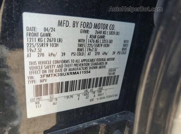3FMTK3SUXRMA11554 2024 FORD MUSTANG Black 