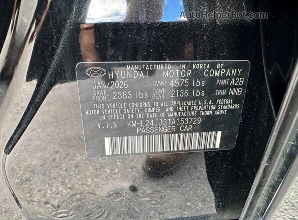 KMHL24JJ3TA153729 2026 HYUNDAI SONATA Черный Вид задней части салона