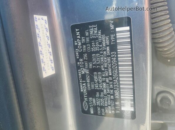 KM8J33A26GU209433 2016 HYUNDAI TUCSON Gray Սալոնի 360 աստիճան տեսք