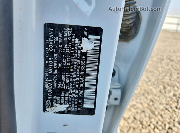 KM8J3CA43JU688516 2018 HYUNDAI TUCSON White Սալոնի 360 աստիճան տեսք