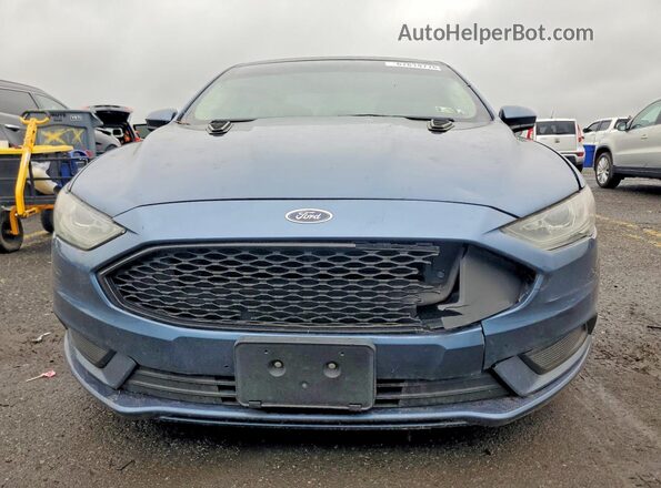 3FA6P0HD7JR255135 2018 FORD FUSION Синий Вид сзади
