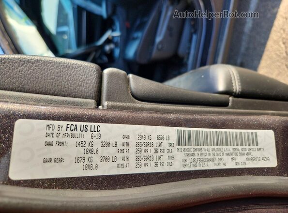 1C4RJFBG6KC804807 2019 JEEP GRAND Gray Widok wnętrza 360 stopni