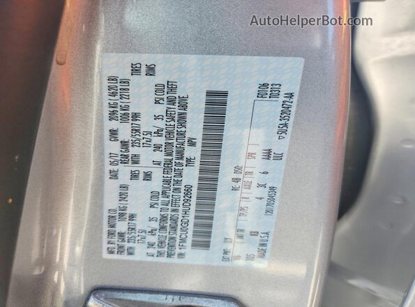 1FMCU0GD1HUD92660 2017 FORD ESCAPE Серебряный Панорамный вид салона 360°