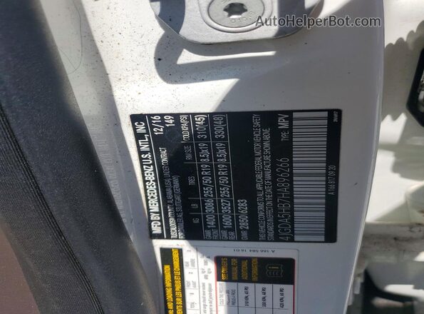4JGDA5HB7HA896266 2017 MERCEDES-BENZ GLE White Շարժիչի բաժամունքի տեսք