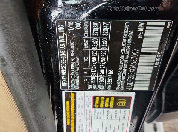 4JGDF2EEXGA687097 2016 MERCEDES-BENZ GL-CLASS Черный Вид подкапотного пространства