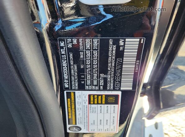 4JGDF6EE4HA797720 2017 MERCEDES-BENZ GLS Black VIN კოდის სტიკერის ხედი