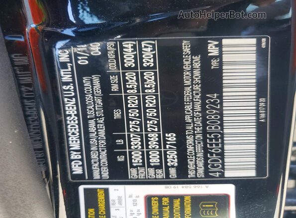 4JGDF6EE5JB089234 2018 MERCEDES-BENZ GLS Black Widok naklejki z numerem VIN