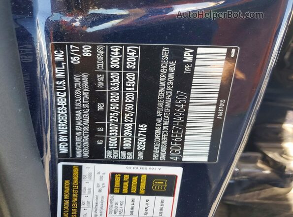 4JGDF6EE7HA964507 2017 MERCEDES-BENZ GLS Blue Սալոնի 360 աստիճան տեսք