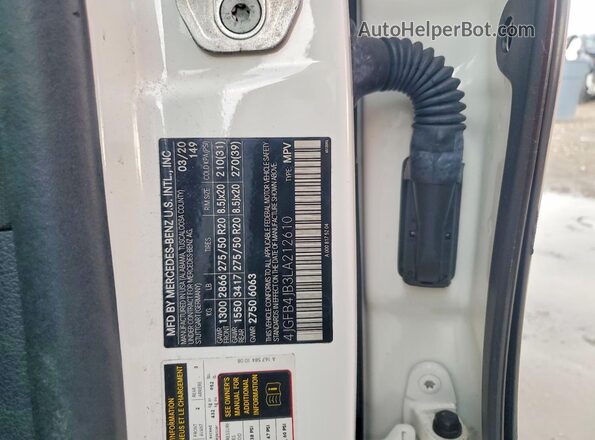 4JGFB4JB3LA212610 2020 MERCEDES-BENZ GLE Белый Вид наклейки с VIN-кодом