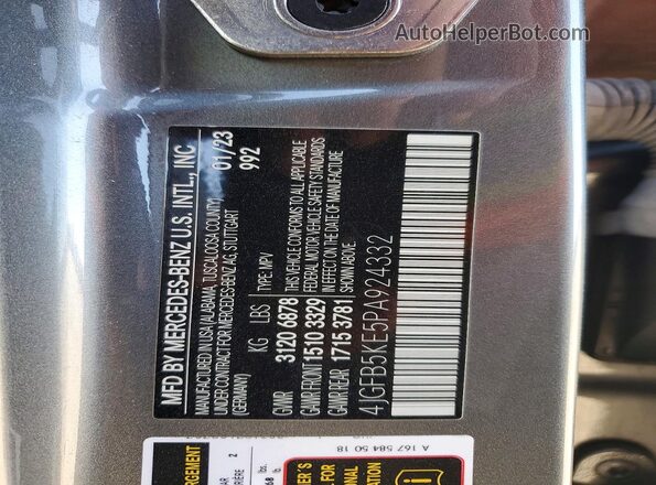 4JGFB5KE5PA924332 2023 MERCEDES-BENZ GLE Серебряный Панорамный вид салона 360°