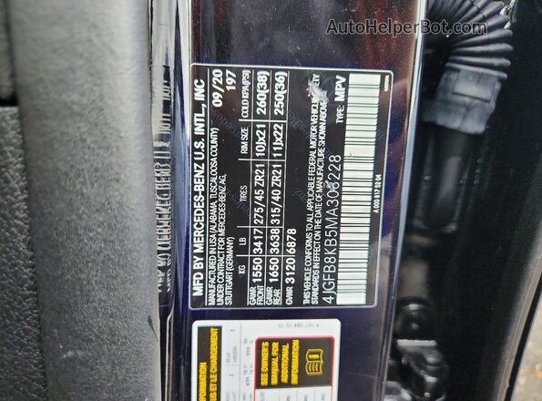 4JGFB8KB5MA308228 2021 MERCEDES-BENZ GLE Черный Вид наклейки с VIN-кодом