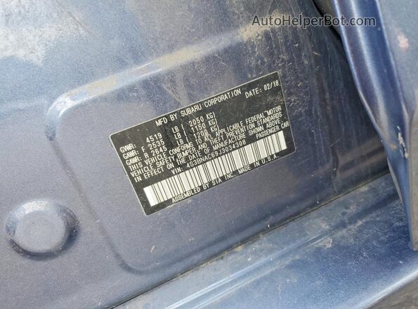 4S3BNAC69J3034308 2018 SUBARU LEGACY Blue Widok komory silnika