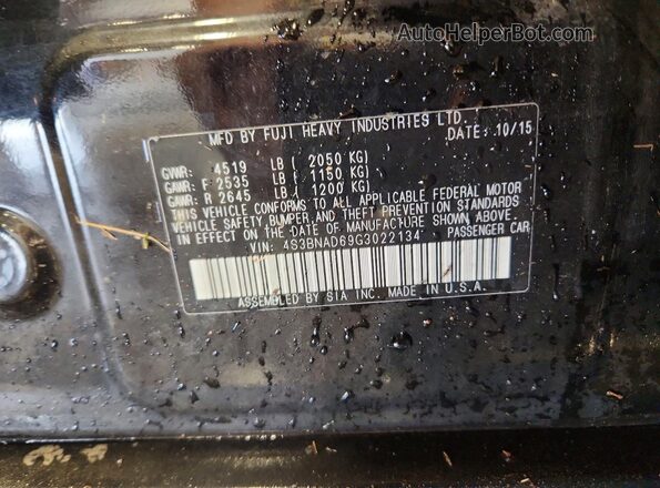 4S3BNAD69G3022134 2016 SUBARU LEGACY Black Widok komory silnika