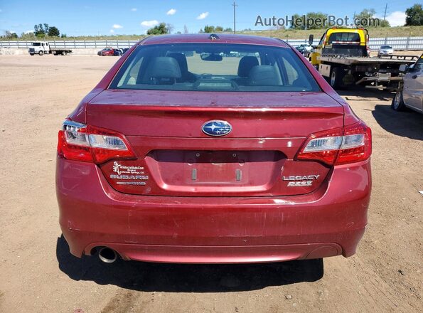 4S3BNAN6XG3014008 2016 SUBARU LEGACY Red უკანა ხედი