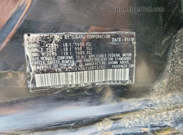 4S3GKAB67J3613782 2018 SUBARU IMPREZA Black Widok komory silnika