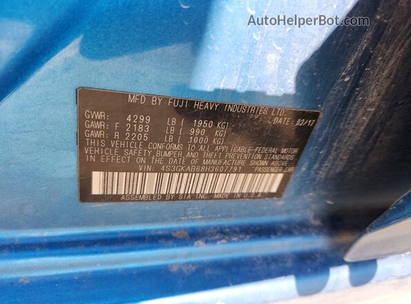 4S3GKAB68H3607791 2017 SUBARU IMPREZA Blue Widok komory silnika