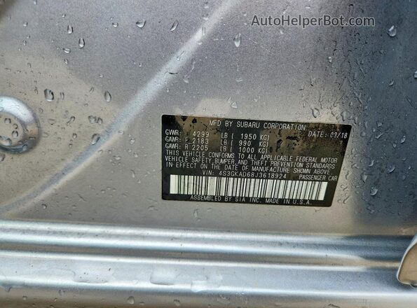 4S3GKAD68J3618924 2018 SUBARU IMPREZA Серебряный Вид подкапотного пространства