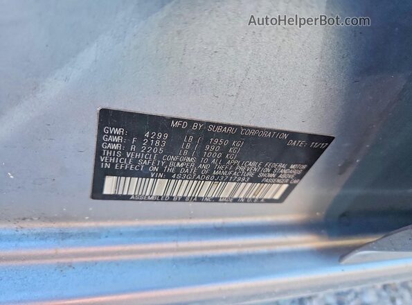 4S3GTAD60J3717993 2018 SUBARU IMPREZA Silver ძრავის განყოფილების ხედი