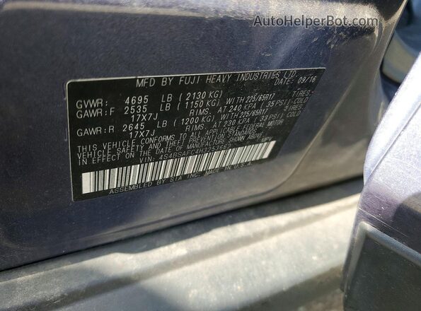 4S4BSAFC4H3253662 2017 SUBARU OUTBACK Синий Вид наклейки с VIN-кодом