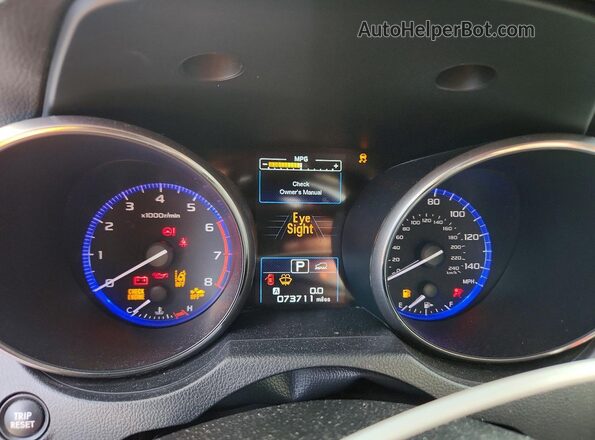 4S4BSAFCXK3379127 2019 SUBARU OUTBACK Gray Instrument cluster view