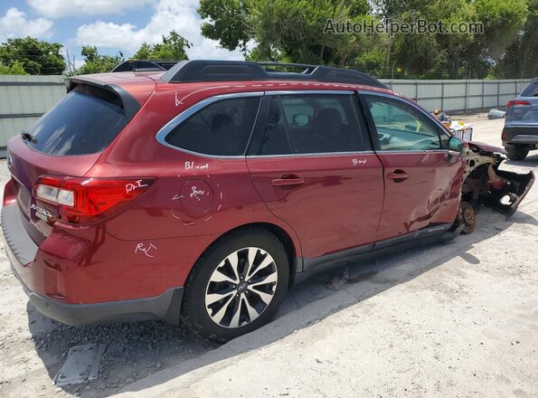 4S4BSANC9H3206838 2017 SUBARU OUTBACK Burgundy უკანა მარჯვენა