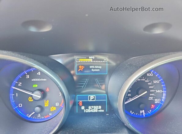 4S4BSENC6H3385752 2017 SUBARU OUTBACK White Instrument cluster view