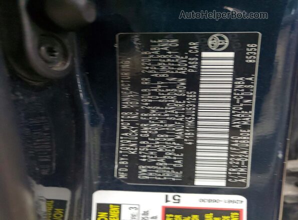 4T1B11HK5JU531265 2018 TOYOTA CAMRY Синий Вид подкапотного пространства