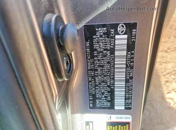 4T1BF1FKXGU143753 2016 TOYOTA CAMRY Gray Вид підкапотного простору