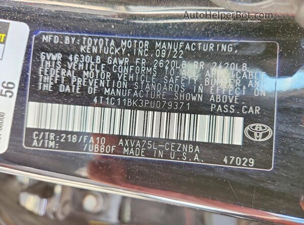 4T1C11BK3PU079371 2023 TOYOTA CAMRY Black Widok komory silnika
