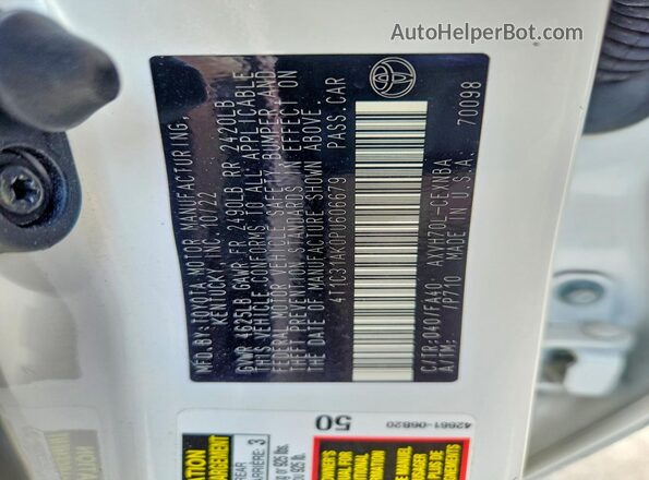4T1C31AK0PU606679 2023 TOYOTA CAMRY White Շարժիչի բաժամունքի տեսք