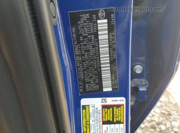 4T1DAACK1SU163071 2025 TOYOTA CAMRY Синий Вид наклейки с VIN-кодом