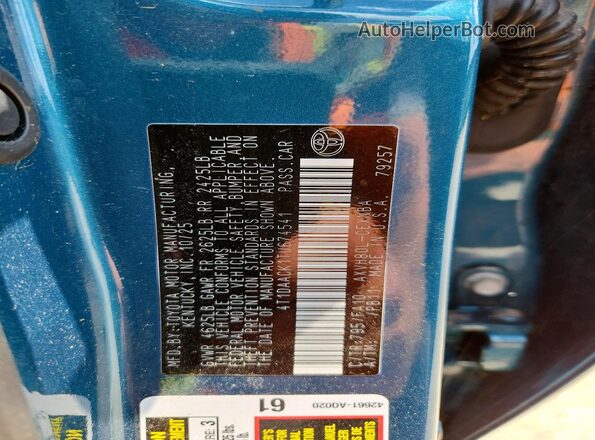 4T1DAACK1TU674541 2026 TOYOTA CAMRY Turquoise ძრავის განყოფილების ხედი