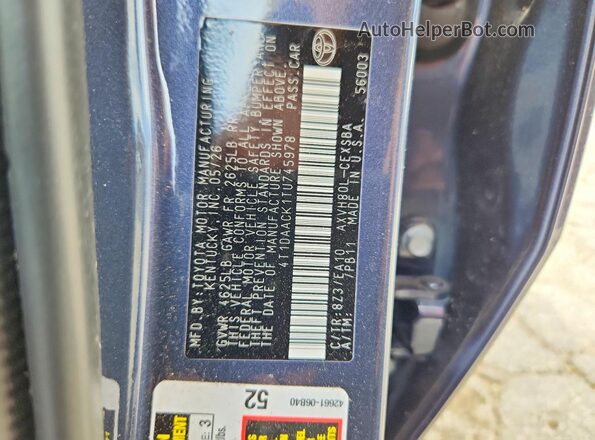 4T1DAACK1TU745978 2026 TOYOTA CAMRY Серый Вид подкапотного пространства