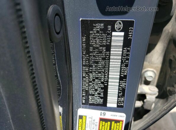 4T1DAACK6SU001436 2025 TOYOTA CAMRY Charcoal VIN կոդի պիտակի տեսք