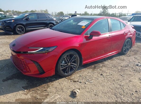 4T1DAACK6SU095883 2025 TOYOTA CAMRY Red Առջևի ձախ երեք քառորդ տեսարան