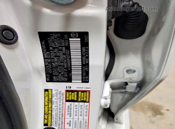 4T1DAACK9TU277627 2026 TOYOTA CAMRY White Вид наклейки з VIN-кодом