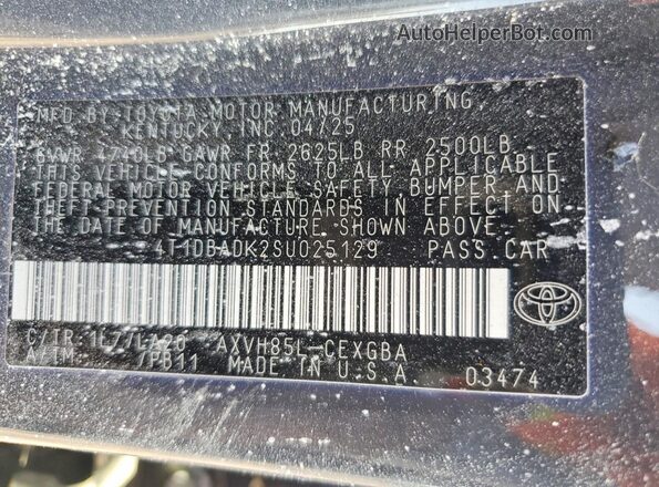 4T1DBADK2SU025129 2025 TOYOTA CAMRY Серый Вид подкапотного пространства