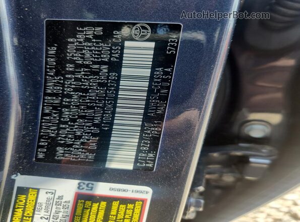 4T1DBADK5TU543799 2026 TOYOTA CAMRY Blue Вид підкапотного простору