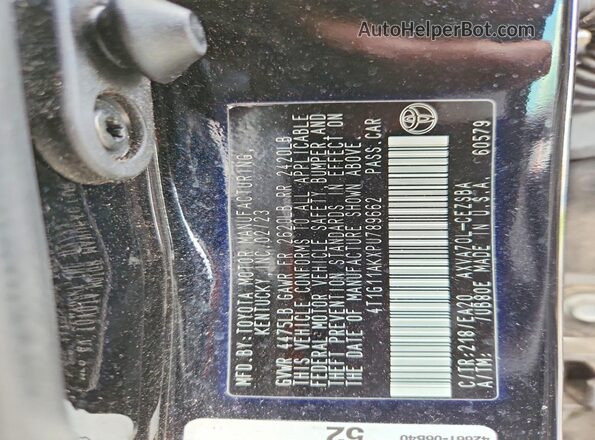 4T1G11AKXPU789662 2023 TOYOTA CAMRY Black Engine compartment view