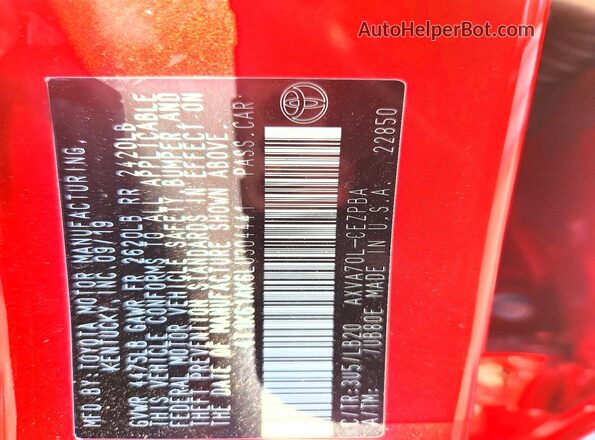 4T1K61AK6LU304441 2020 TOYOTA CAMRY Red Engine compartment view