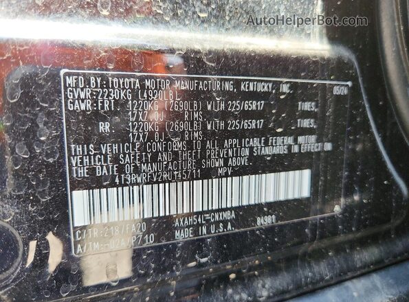 4T3RWRFV2RU145711 2024 TOYOTA RAV4 Черный Вид наклейки с VIN-кодом